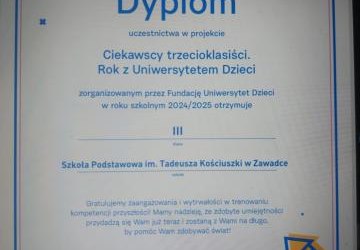 PODSUMOWANIE PROJEKTU EDUKACYJNEGO „CIEKAWSCY TRZECIOKLASIŚCI. ROK Z UNIWERSYTETEM DZIECI”